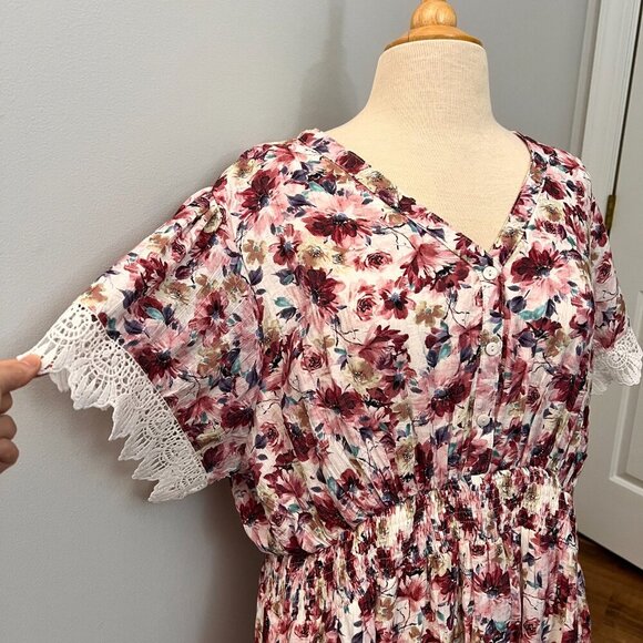Baltic Born Aliyah Pink Floral Lace Sleeve Dress Sz 3XL - Picture 3 of 15